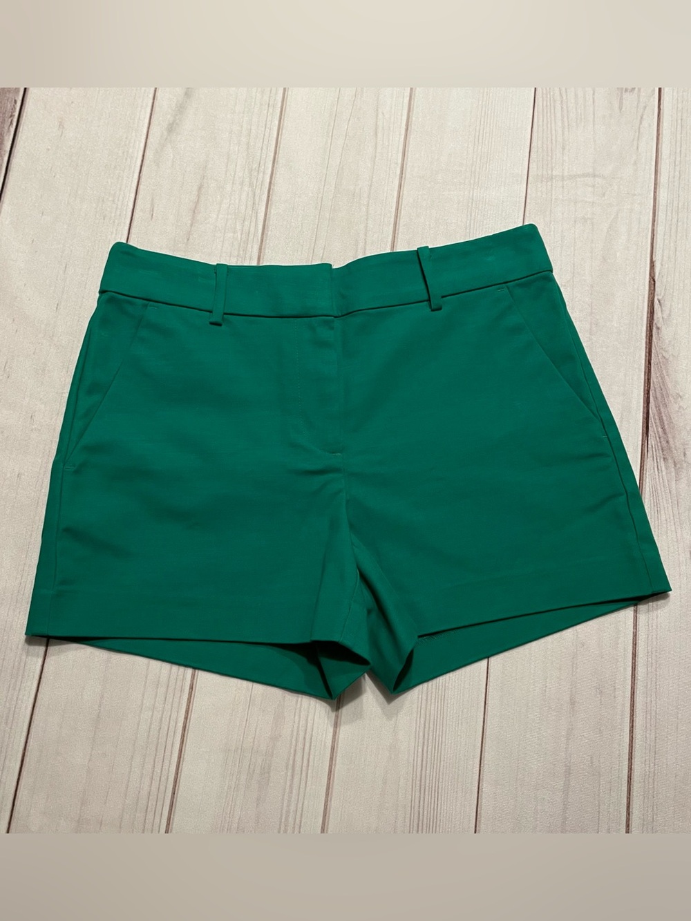 LOFT The Riviera Chino Shorts Women's 0 Green 4" Inseam Cotton Khaki Preppy Chic